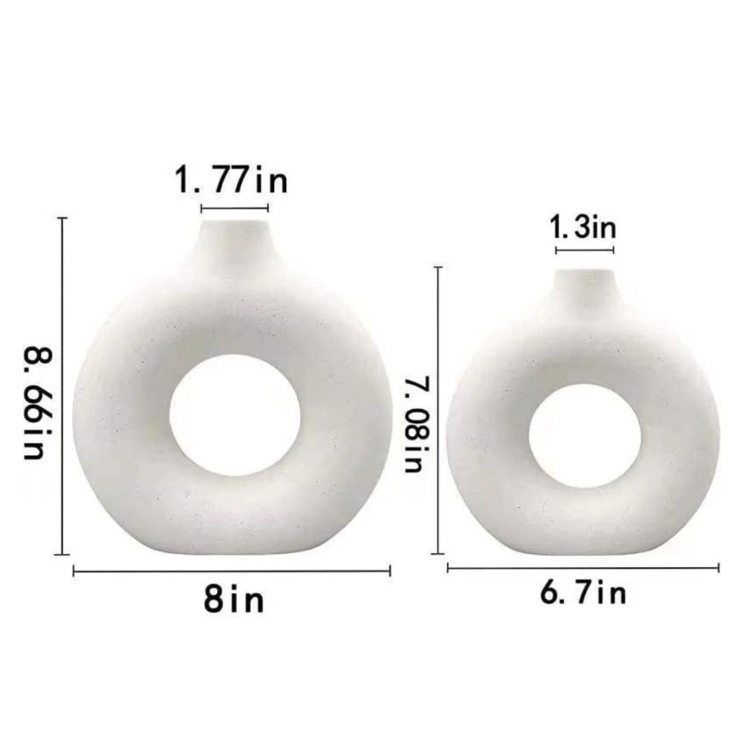 Donut Vase - Set de dos Jarrones de ceramica estilo Nórdico Moderno
