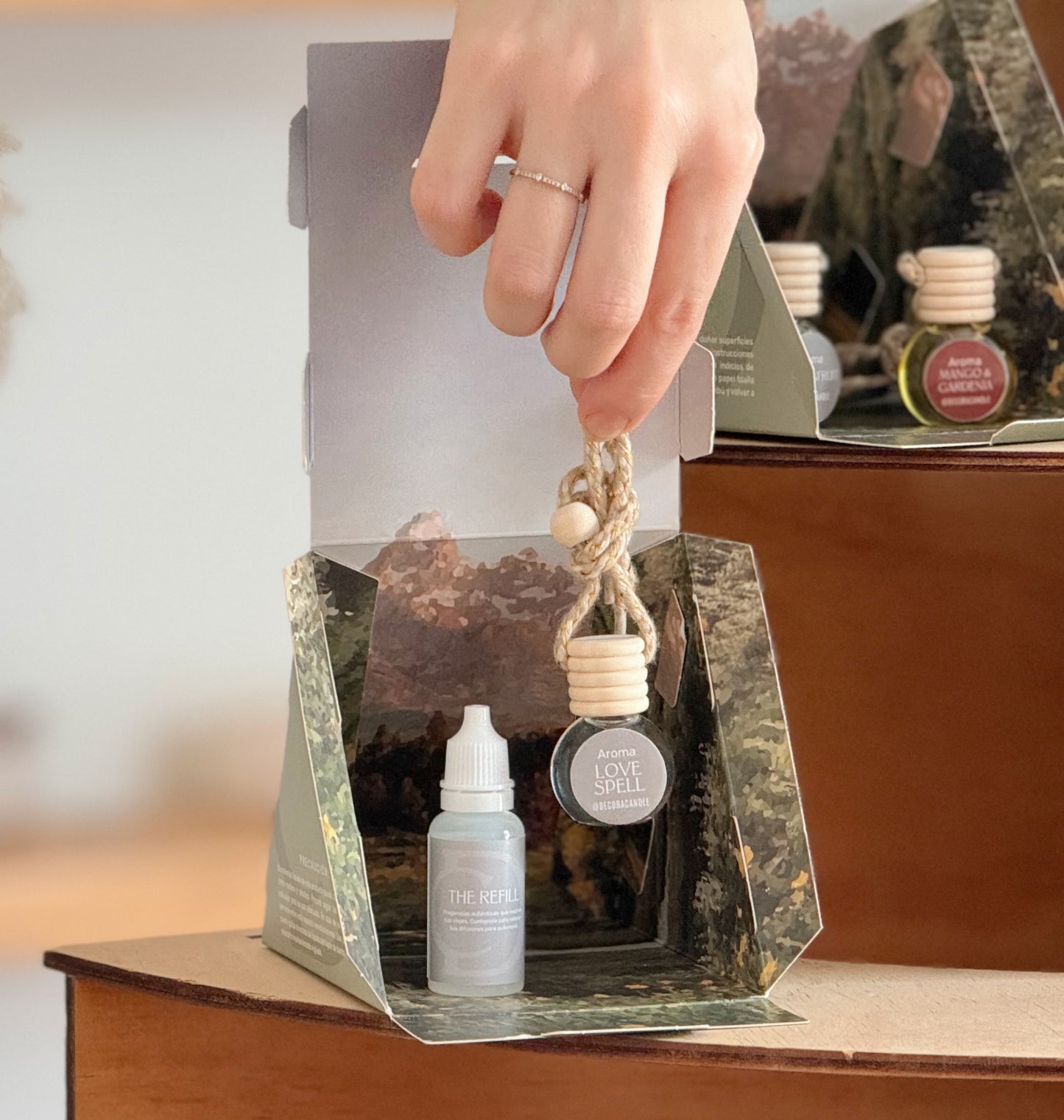 Combo Difusor y Refill para aromatizar carro | Aromas relajantes para vehículos | Difusor tradicional