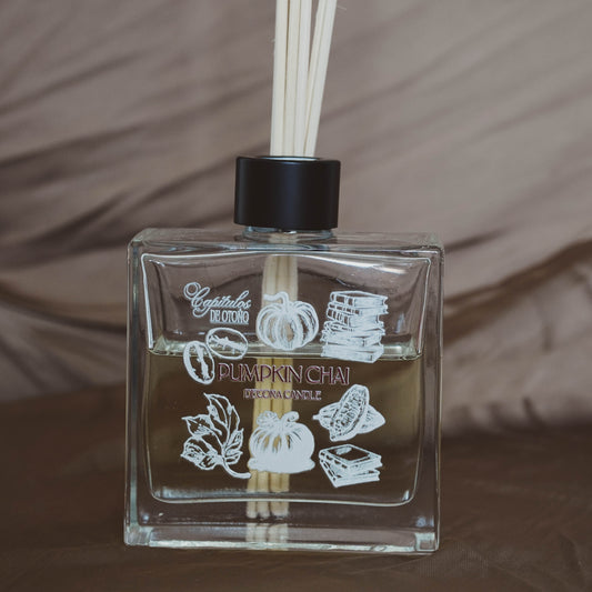 Pumpkin Chai – Vela Aromática, Difusor de Junco & Home Spray | Colección Capítulos de Otoño